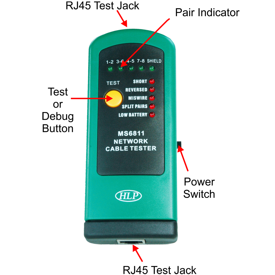 MS6811 - LAN/RJ45 Cable Tester w/ Transmitter/Receiver