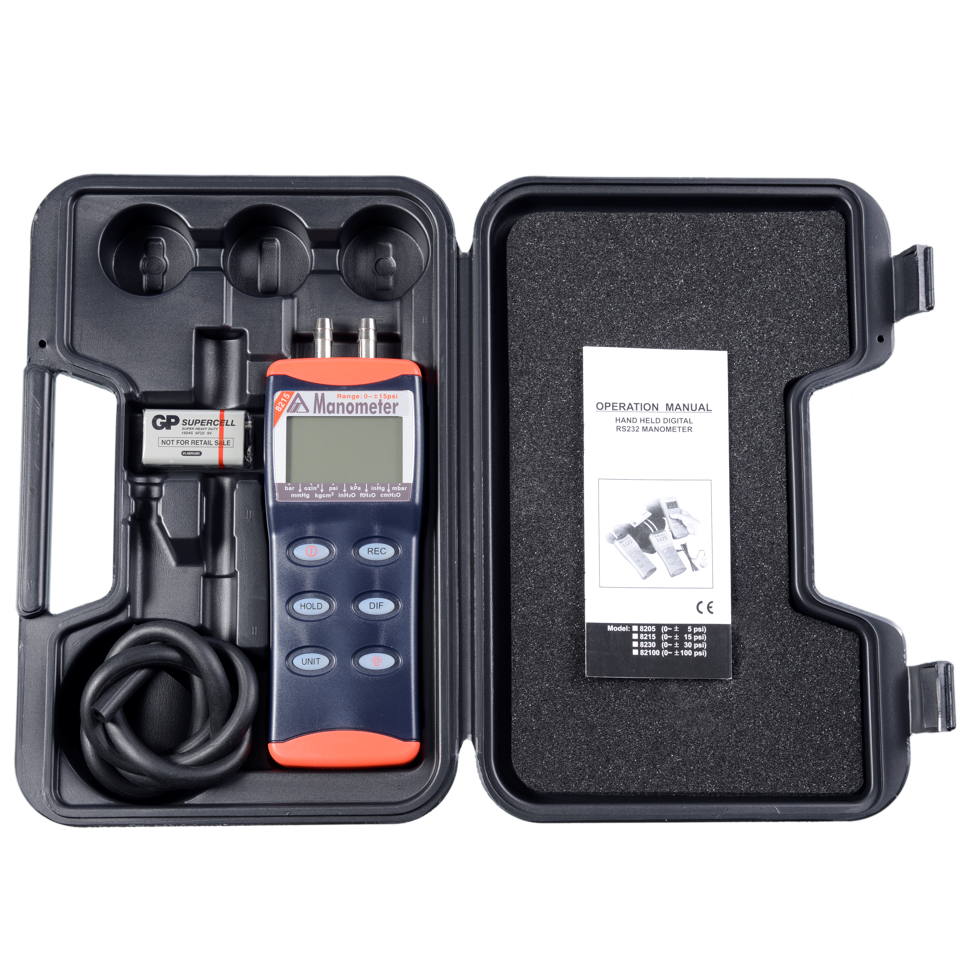 8215 - Digital Manometer for Pressure (15psi)