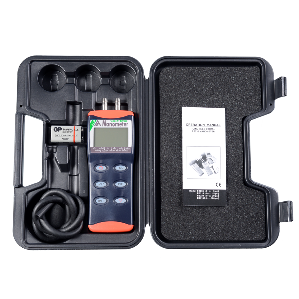 8230 - Digital Manometer for Pressure (30psi)