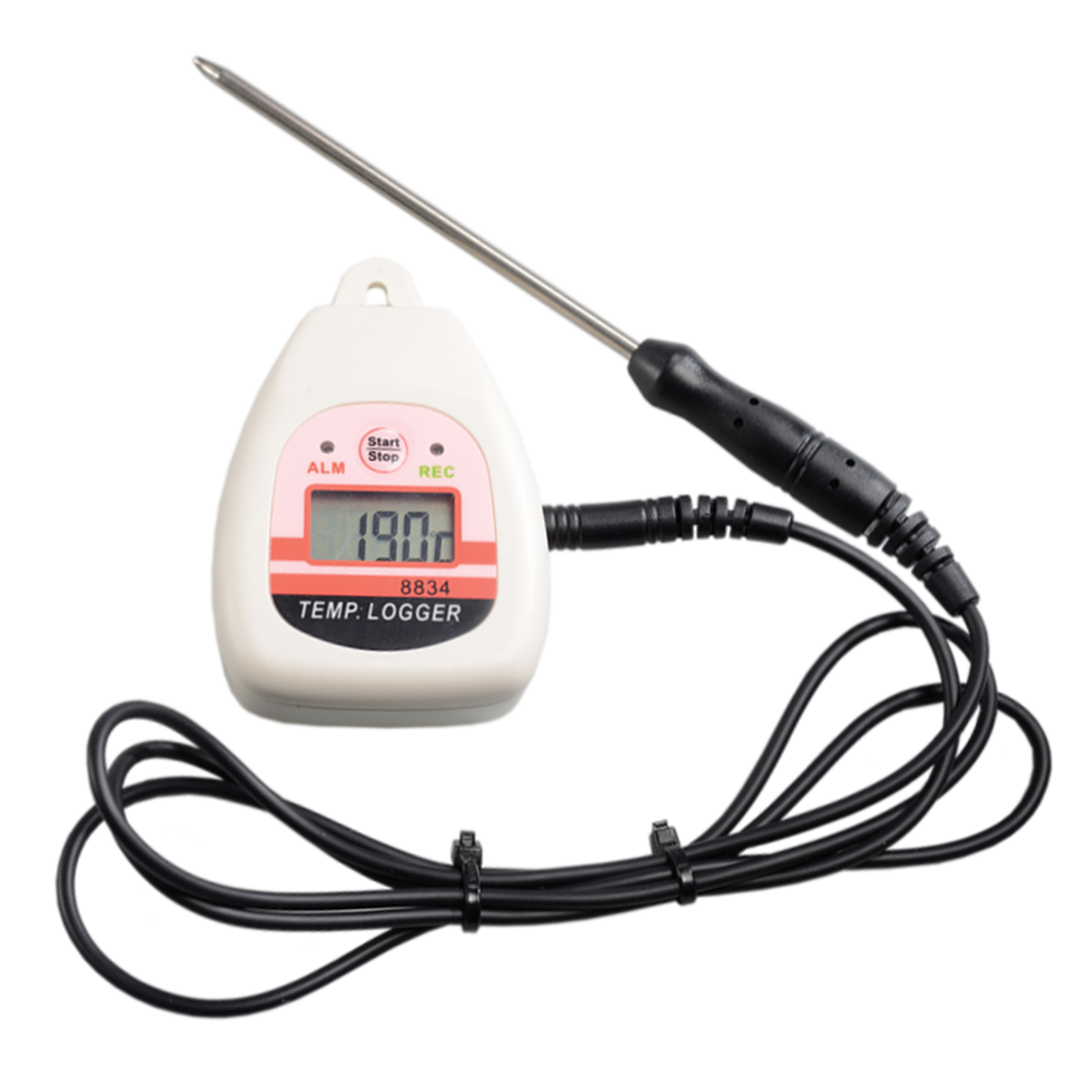 8834 - Waterproof Temperature Data Logger w/ Replaceable External Probe & 8k Point Memory