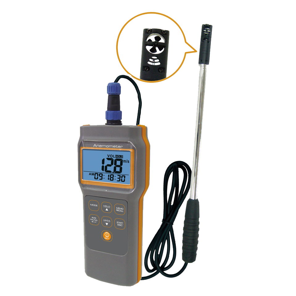 8905 - Digital Air Flow & Quality Meter w/ Mini Vane Probe