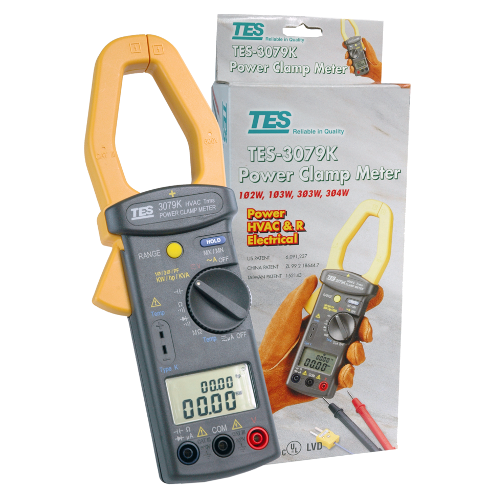 T3079K - 4 Digit Dual Display HVAC TRMS Clamp Meter