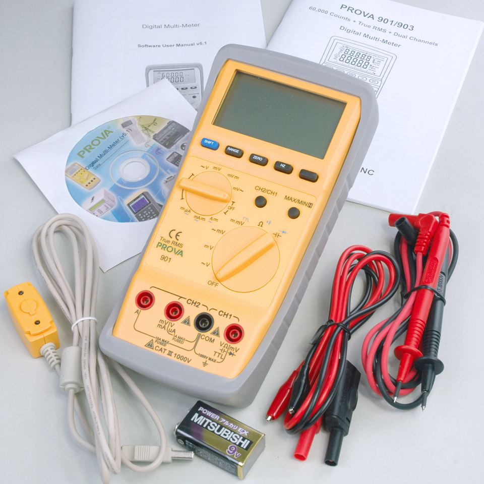 T901 - True RMS Dual LCD Digital Multimeter w/ RS232 Connection