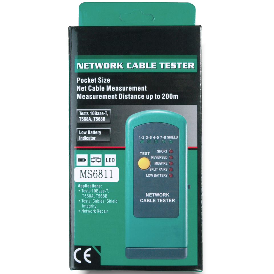 MS6811 - LAN/RJ45 Cable Tester w/ Transmitter/Receiver