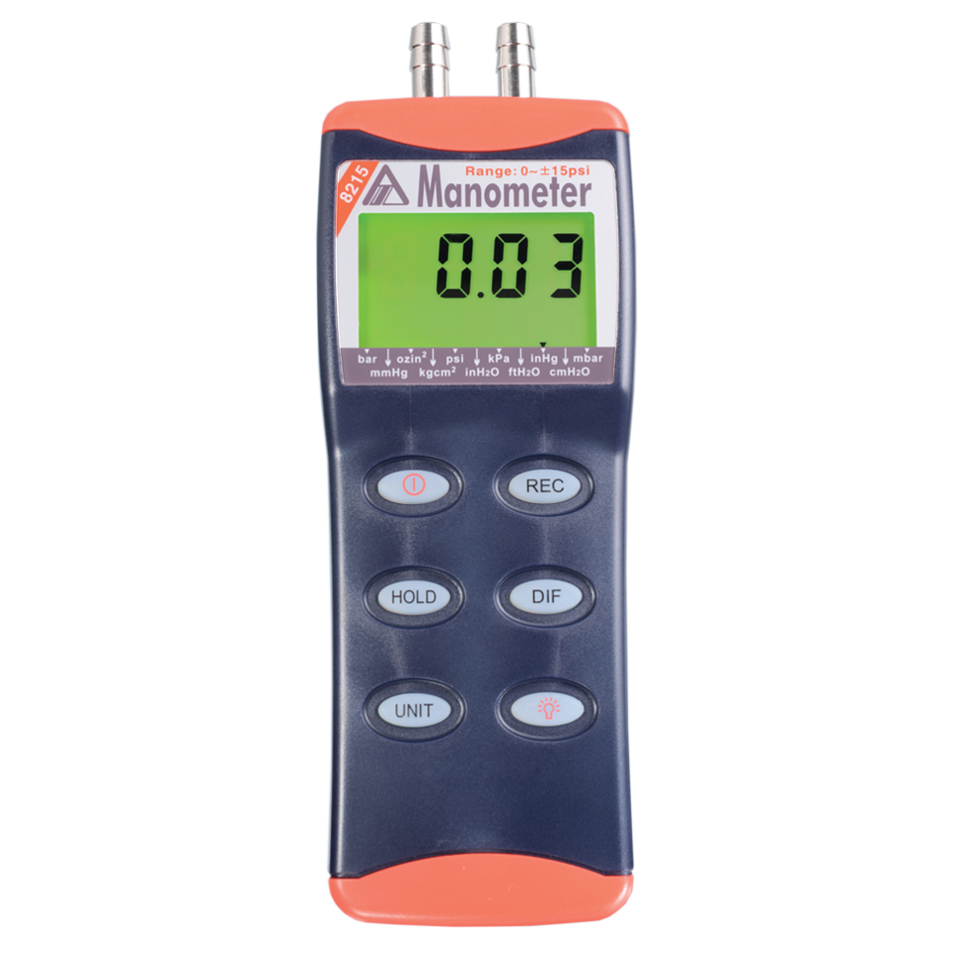 8215 - Digital Manometer for Pressure (15psi)