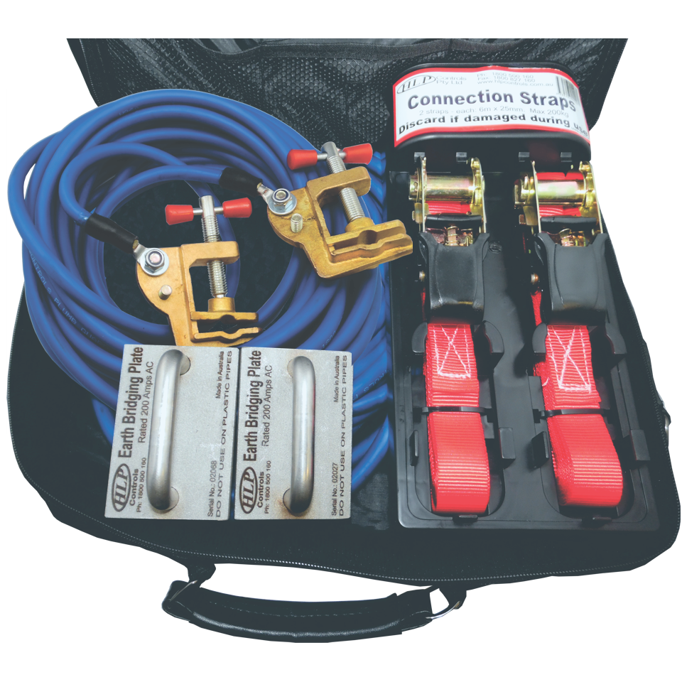 Bridging Kit (S) - 6-Piece Bridge Kit for Plumbers w/ Screw Clamps (200 Amp Cable)