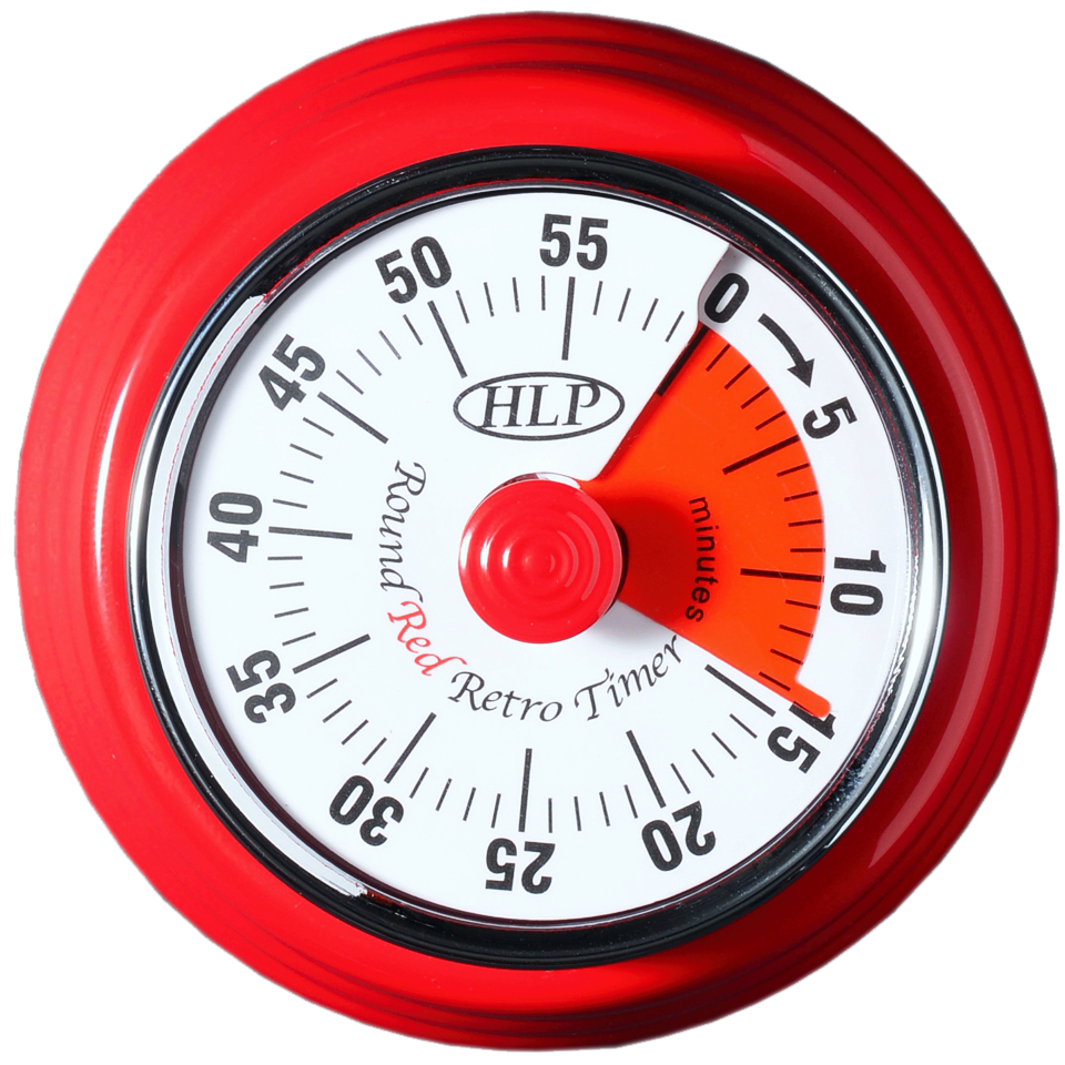 PLA952 - Round Retro Analogue Timer (Red)